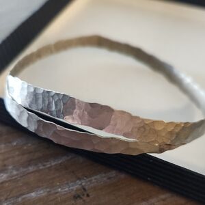 Hammered Metal Bangle Bracelet